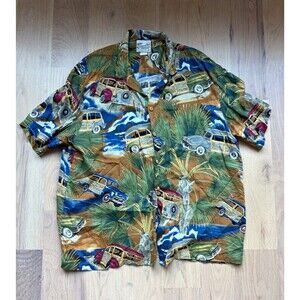 Diamond Head Sportswear Hawaiian Shirt Men’s XL Woodie Wagon Car Tropical Aloha